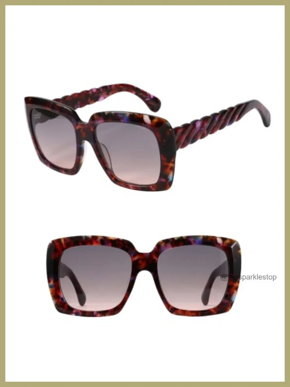 Oversized Square Sunglasses Women Retro Gradient UV Protection Lightweight